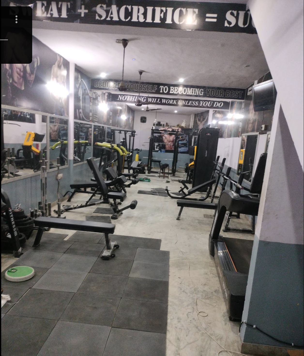 Hostel gym main workout area
