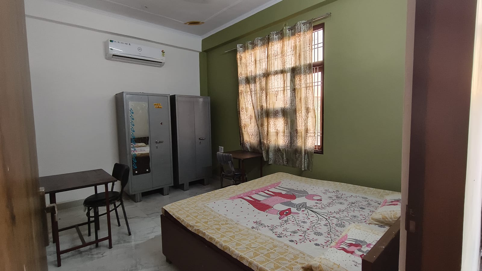 Full room view with amenities